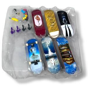Tech Deck Finger Skateboard with 6 Decks Trucks Wheels & Accessories Kit April